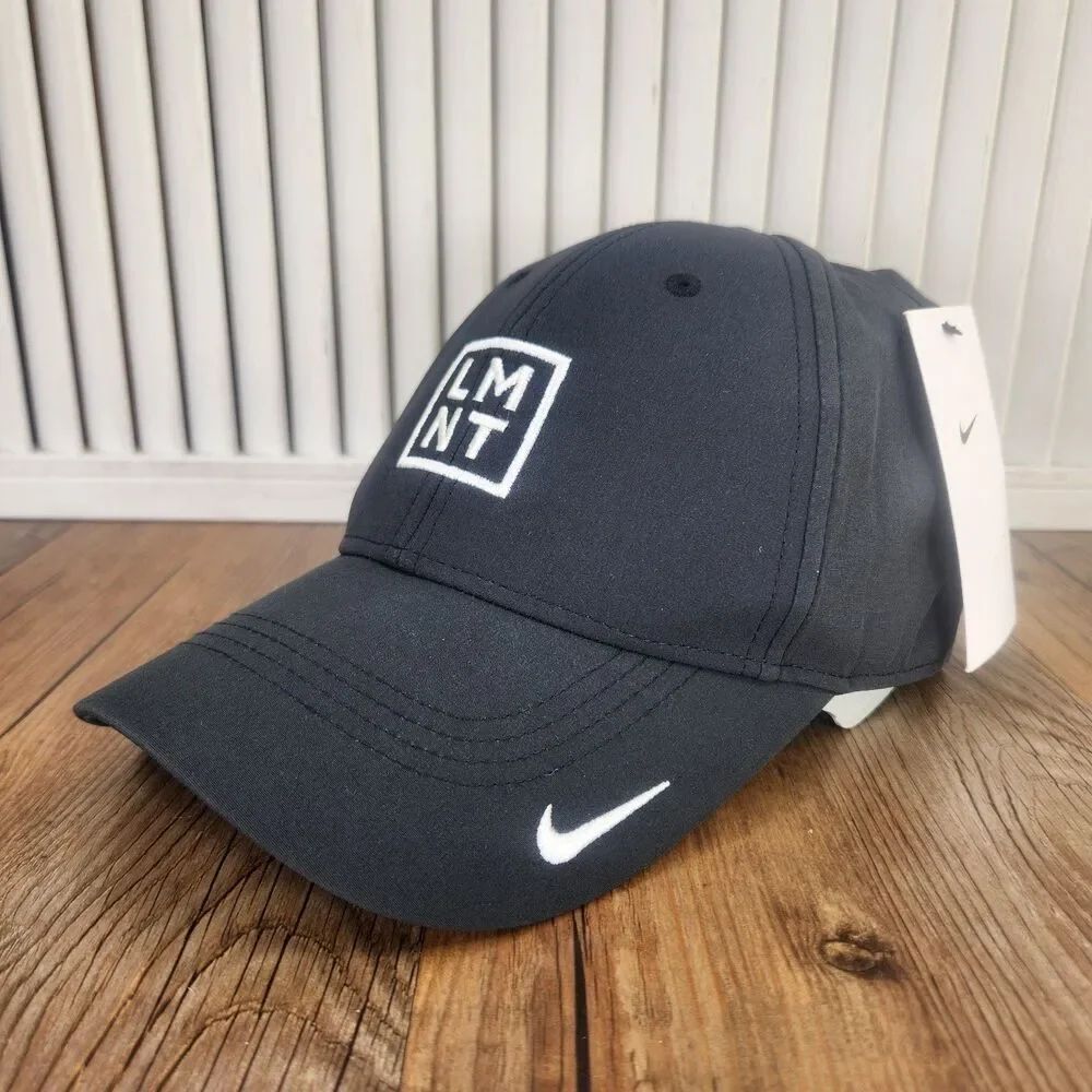 Nike LMNT Legacy91 Dri-Fit Stay Salty Golf Strapback Hat Cap Black White Swoosh